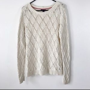 Tommy Hilfiger Open Knit Cream Sweater, M
